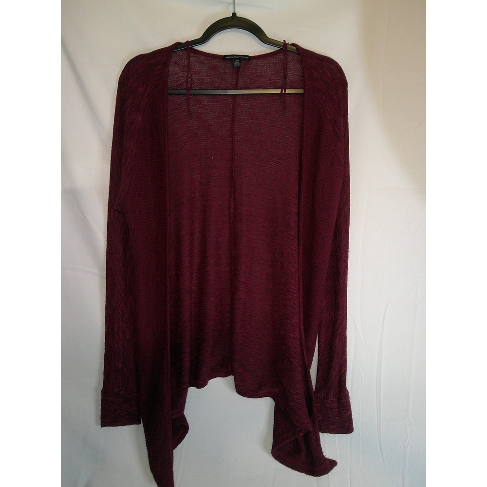 American Eagle Outfitters Burgundy Knit Open Front Cardigan Medium